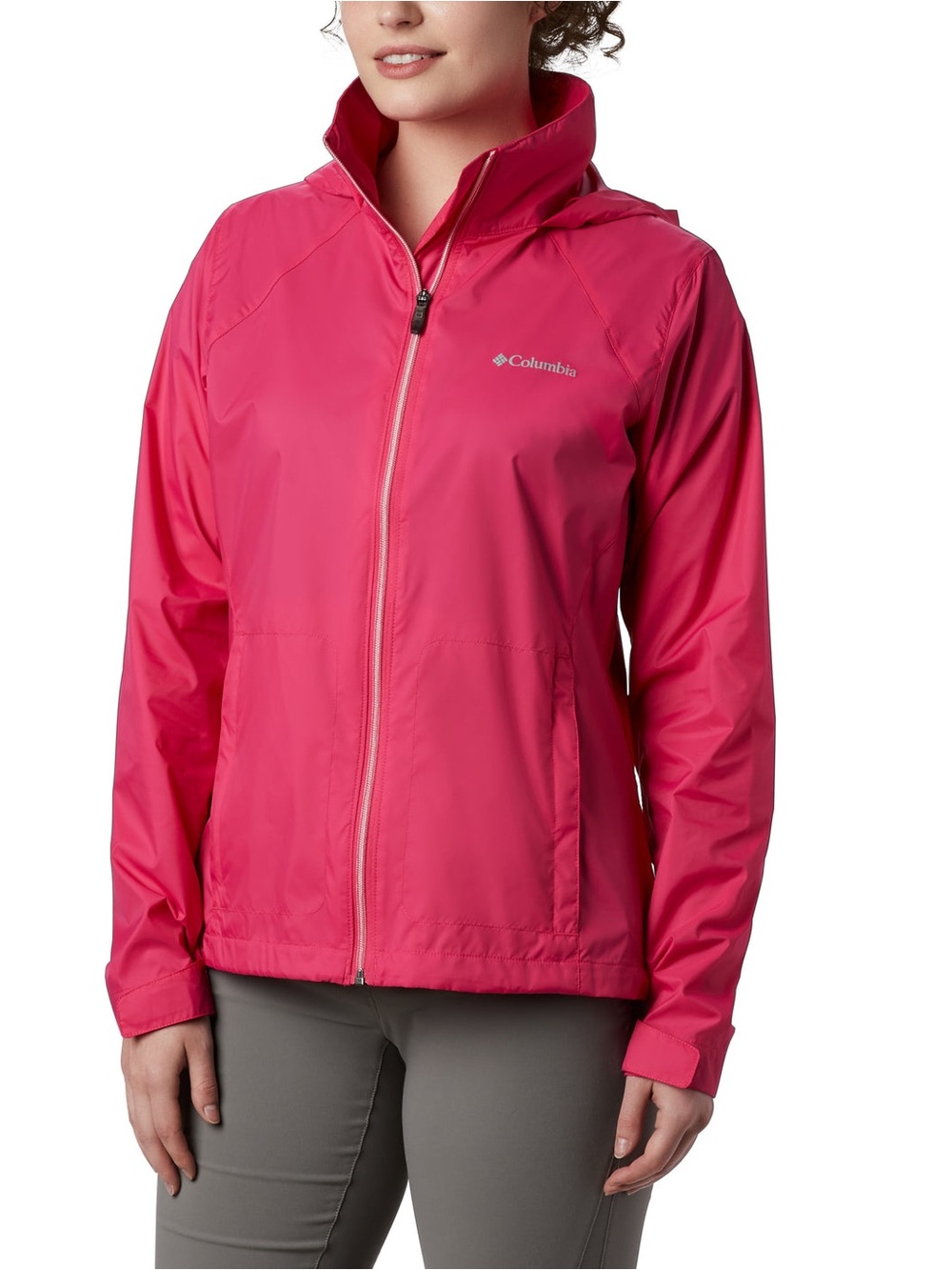 Columbia Switchback III Rain Jacket Hot Pink Packable Hooded Windbreaker NWOT S